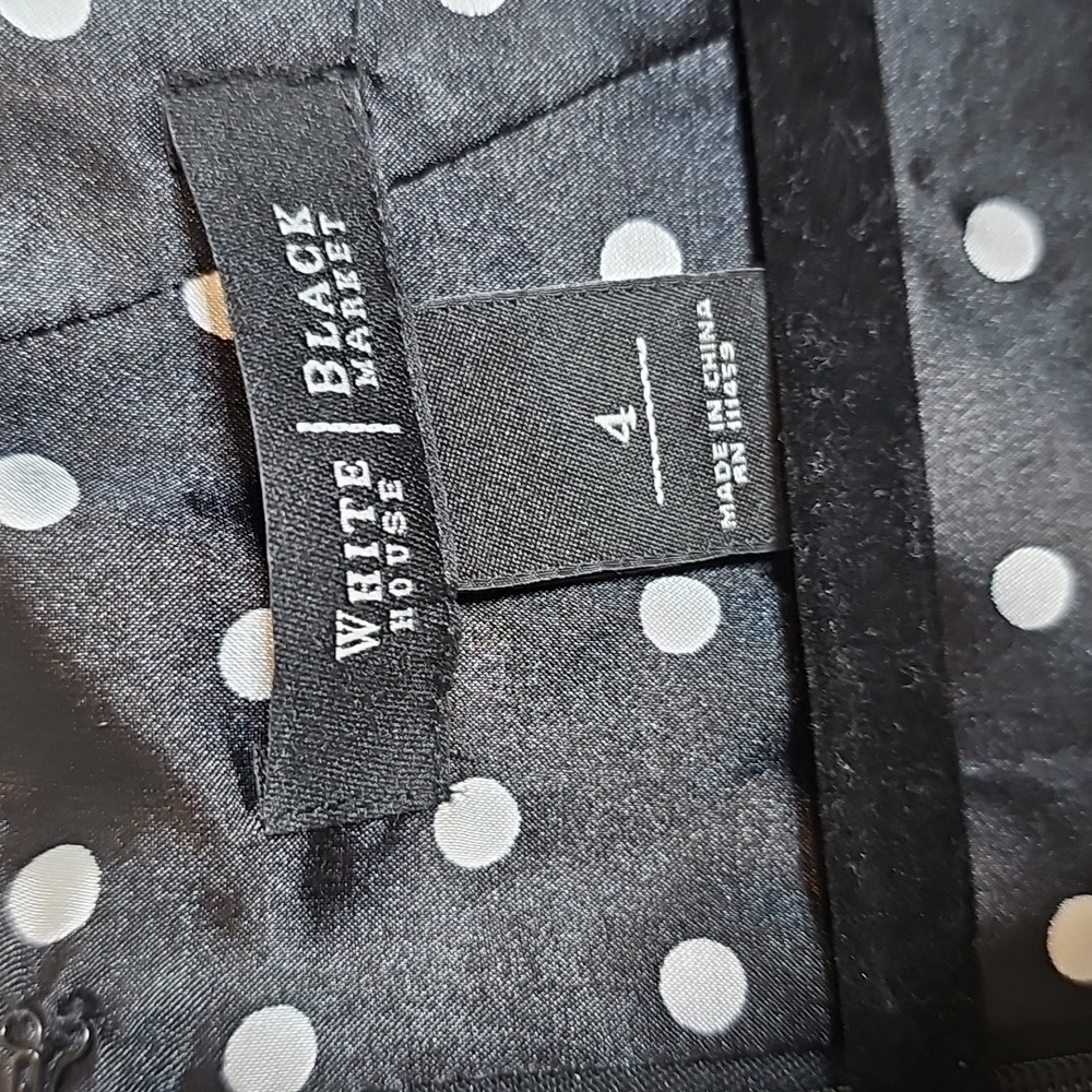 White House Black Market 4 Black Belted Dress - Picture 6 of 10
